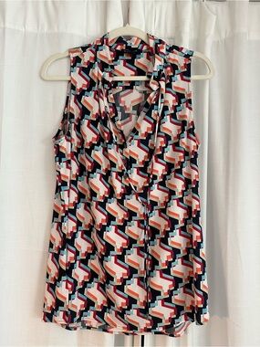 Etcetera Sleeveless Geometric Print Camisole - Navy, Red, Coral, Cream